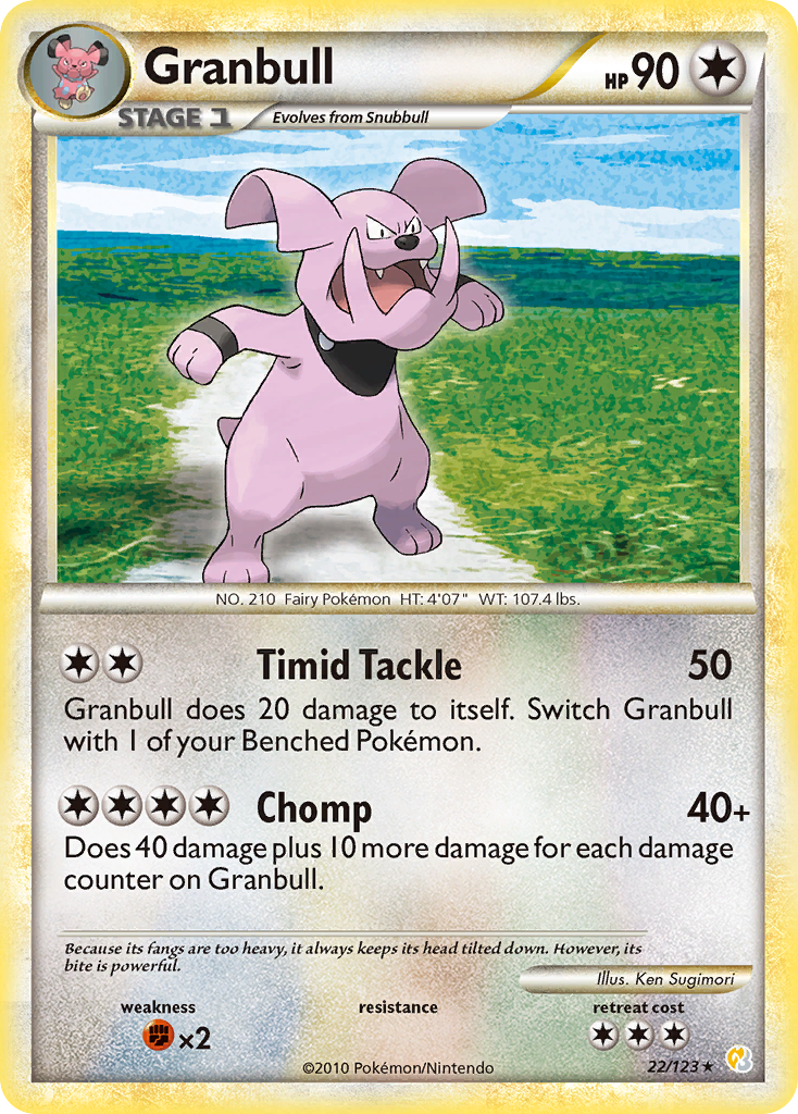Granbull hgss1-22 Rare from HeartGold & SoulSilver Set