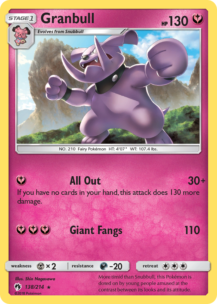 Granbull sm8-138 Rare from Lost Thunder Set
