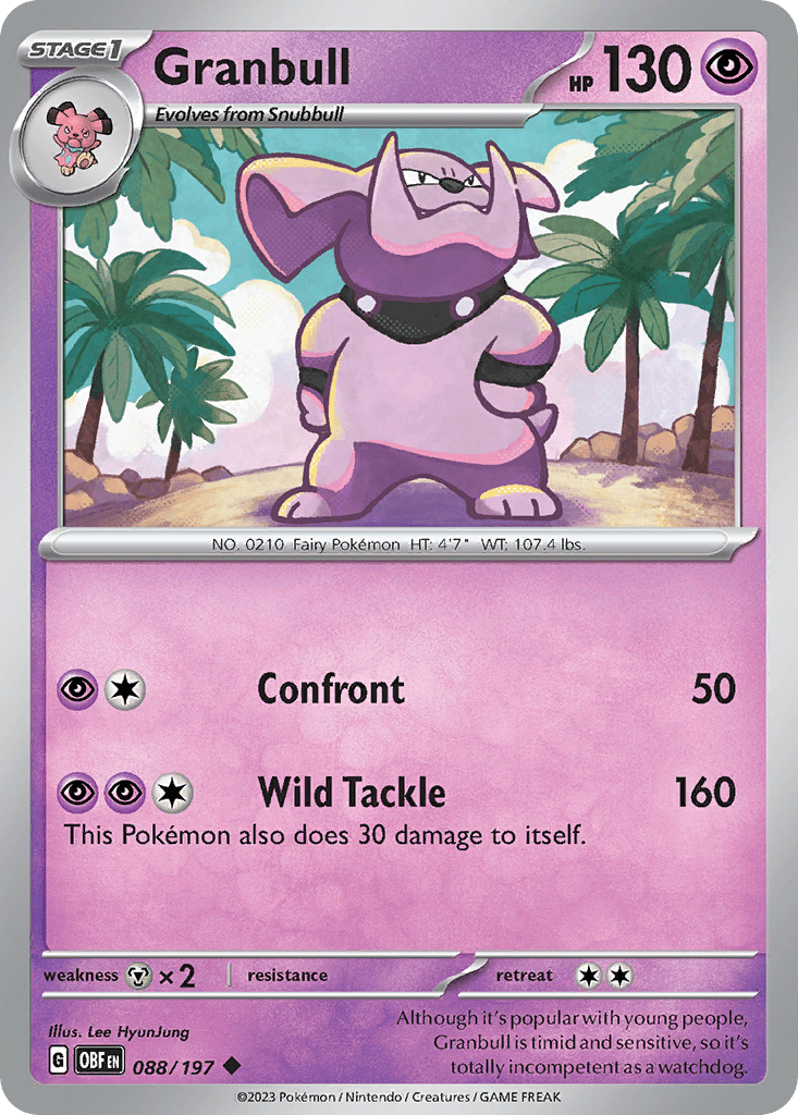 Granbull sv3-88 Uncommon from Obsidian Flames Set