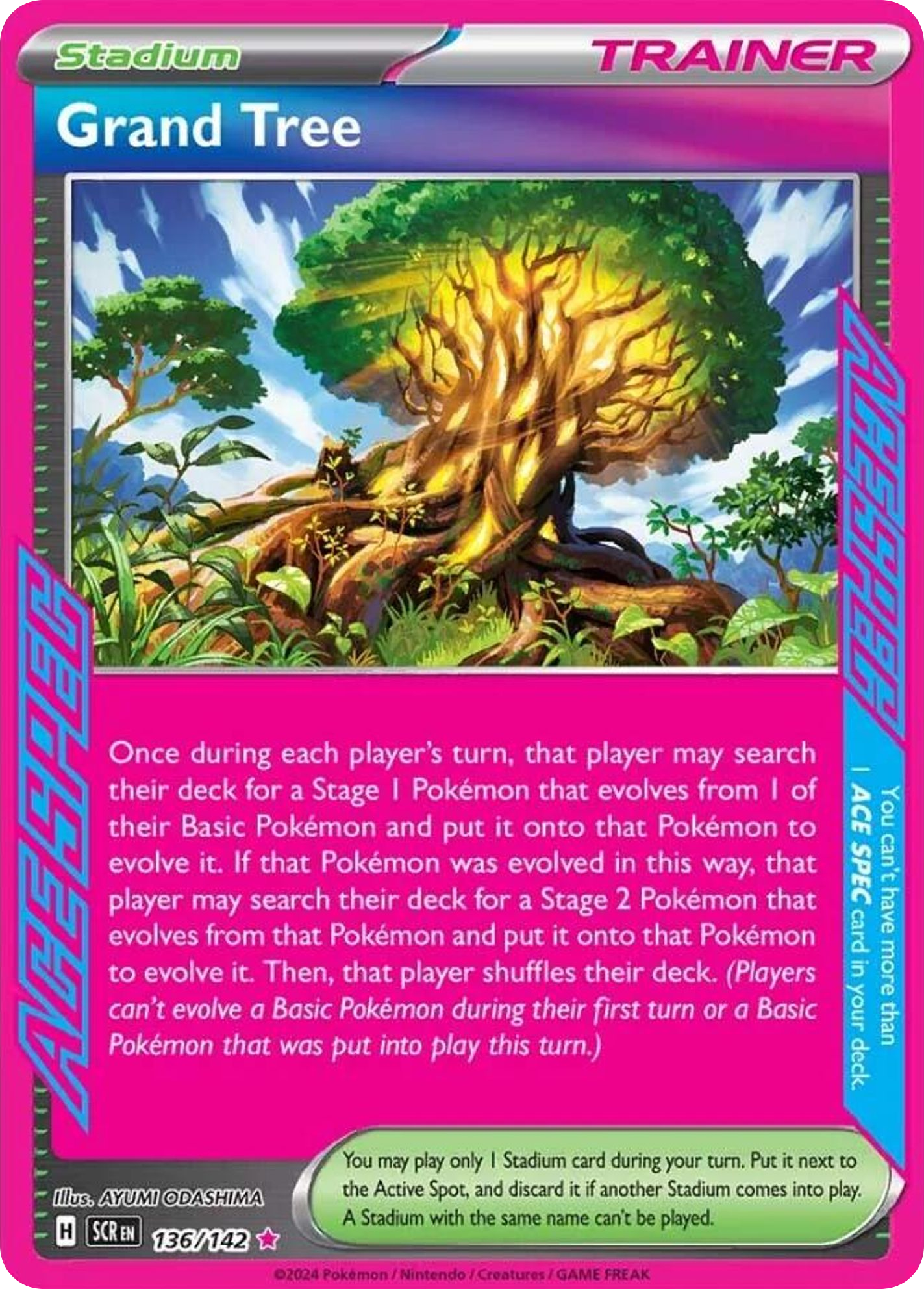 Grand Tree sv7-136 ACE SPEC Rare from Stellar Crown Set