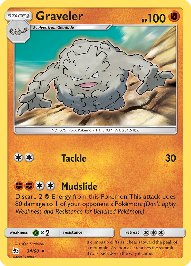 Graveler sm115-34 Uncommon from Hidden Fates Set