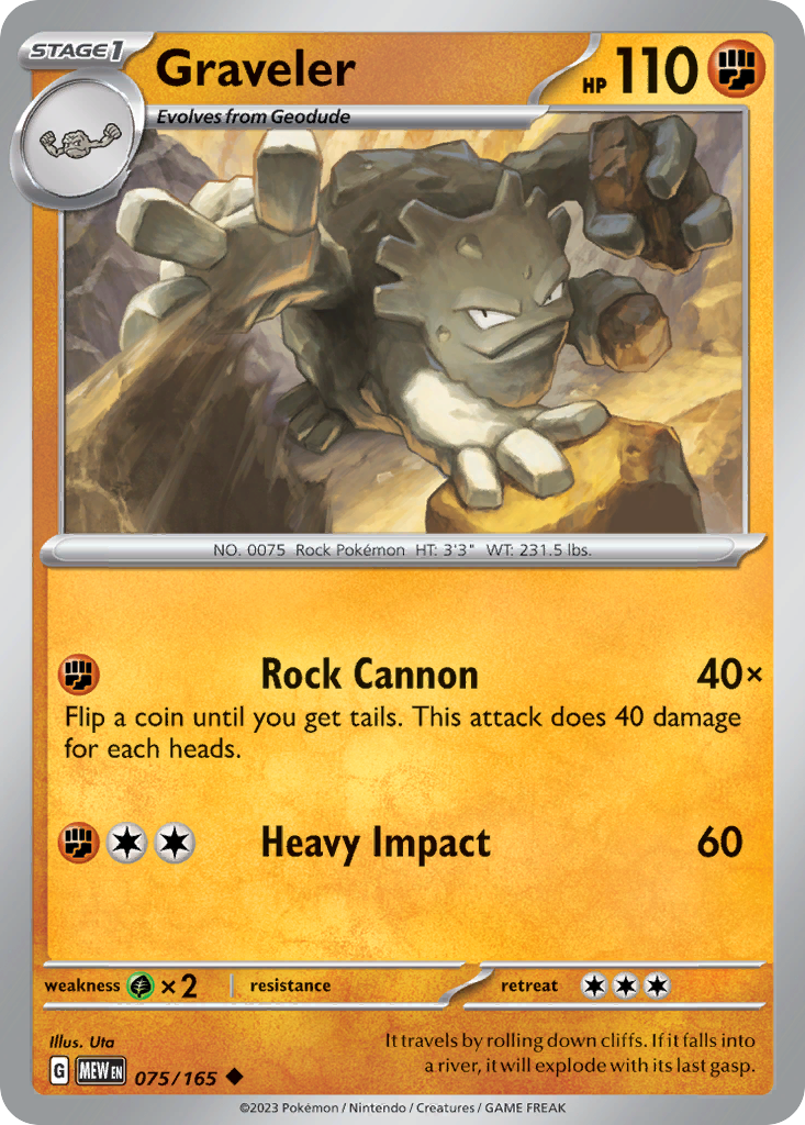 Graveler sv3pt5-75 Uncommon from 151 Set