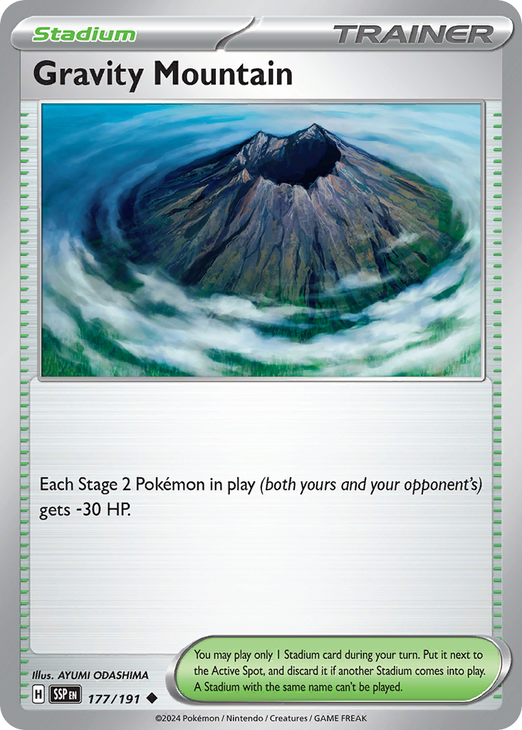 Gravity Mountain sv8-177 Uncommon from Surging Sparks Set