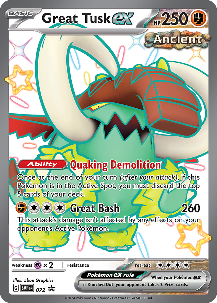 Great Tusk ex svp-72 Promo from Scarlet & Violet Black Star Promos Set