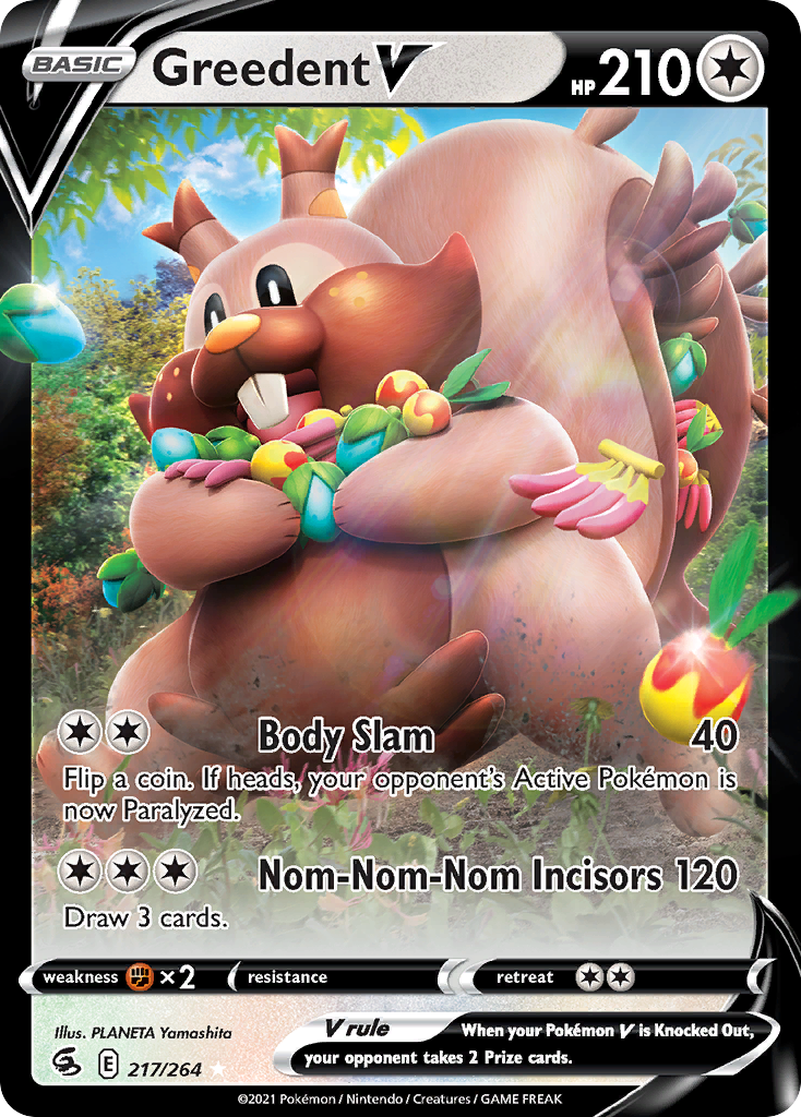 Greedent V swsh8-217 Rare Holo V from Fusion Strike Set