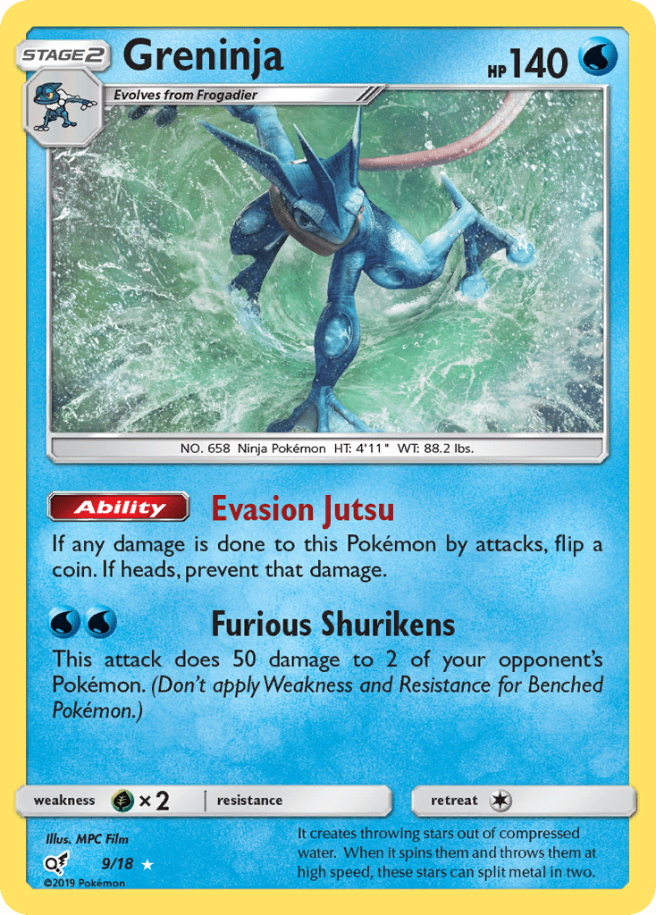Greninja det1-9 Rare Ultra from Detective Pikachu Set