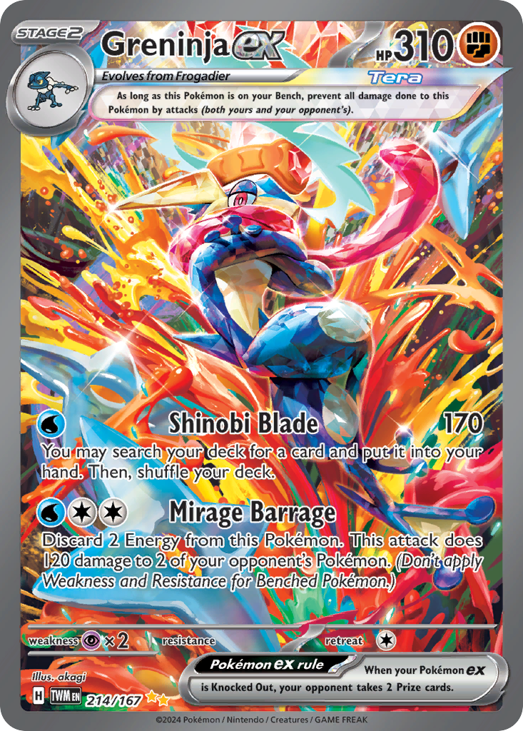 Greninja ex sv6-214 Special Illustration Rare from Twilight Masquerade Set