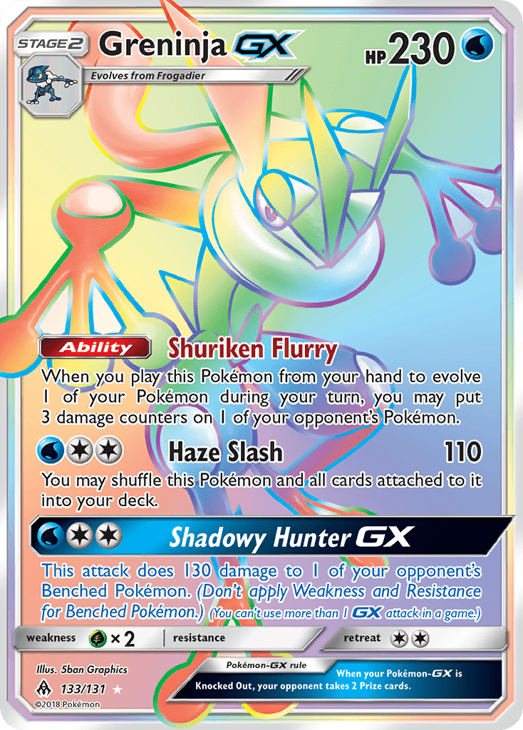 Greninja-GX sm6-133 Rare Rainbow from Forbidden Light Set
