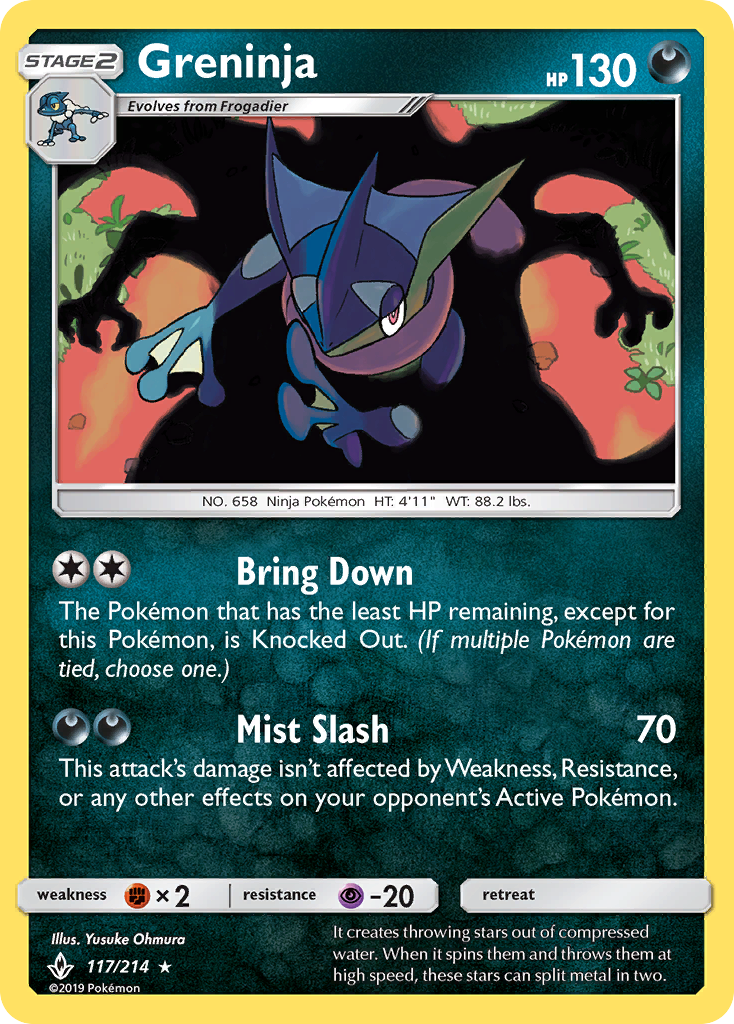 Greninja sm10-117 Rare Holo from Unbroken Bonds Set