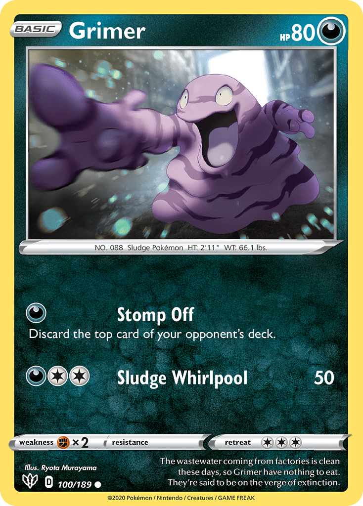Grimer swsh3-100 Common from Darkness Ablaze Set