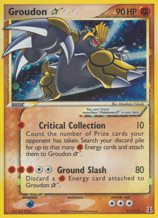 Groudon ★ ex11-111 Rare Holo Star from Delta Species Set