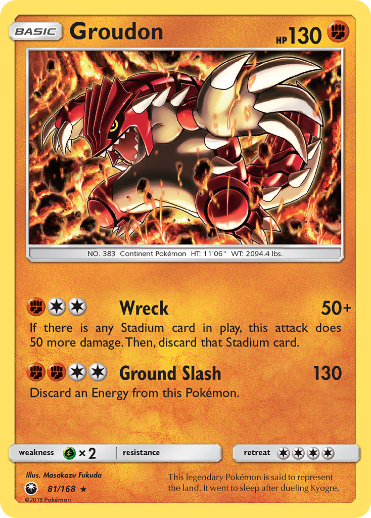 Groudon sm7-81 Rare Holo from Celestial Storm Set