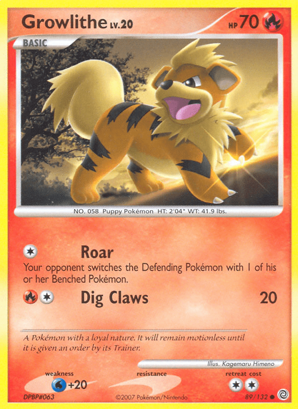 Growlithe dp3-89 Common from Secret Wonders Set