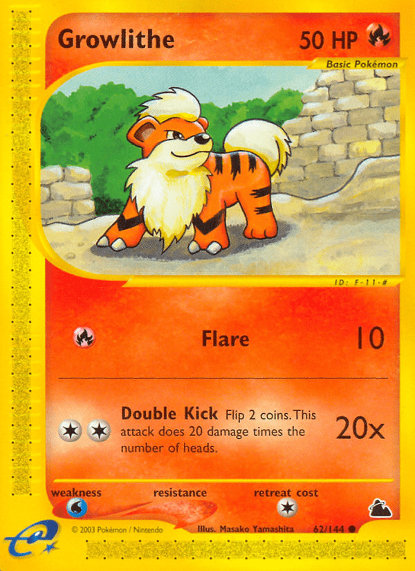 Growlithe ecard3-62 Common from Skyridge Set