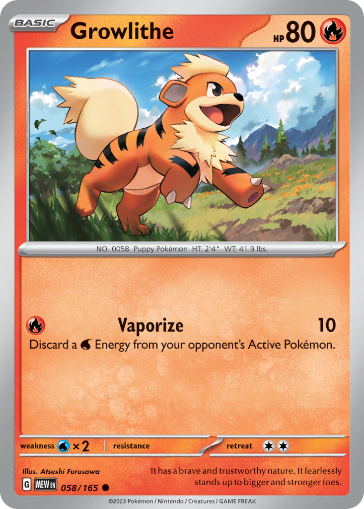 Growlithe sv3pt5-58 Common from 151 Set