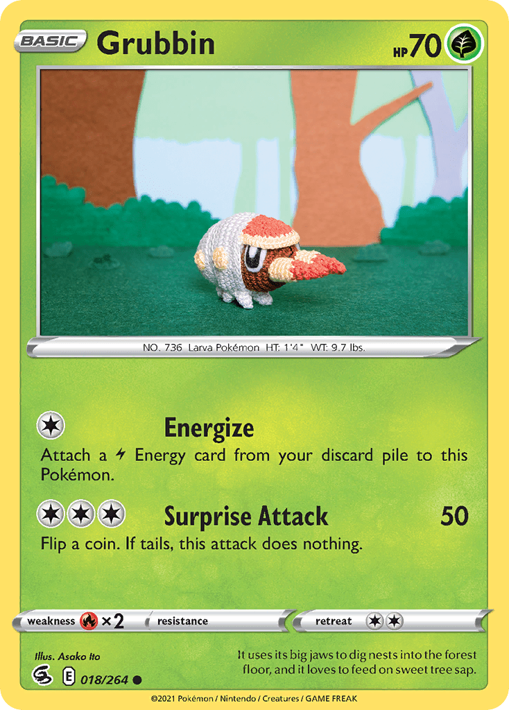 Grubbin swsh8-18 Common from Fusion Strike Set