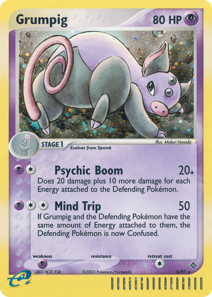 Grumpig ex3-6 Rare Holo from Dragon Set