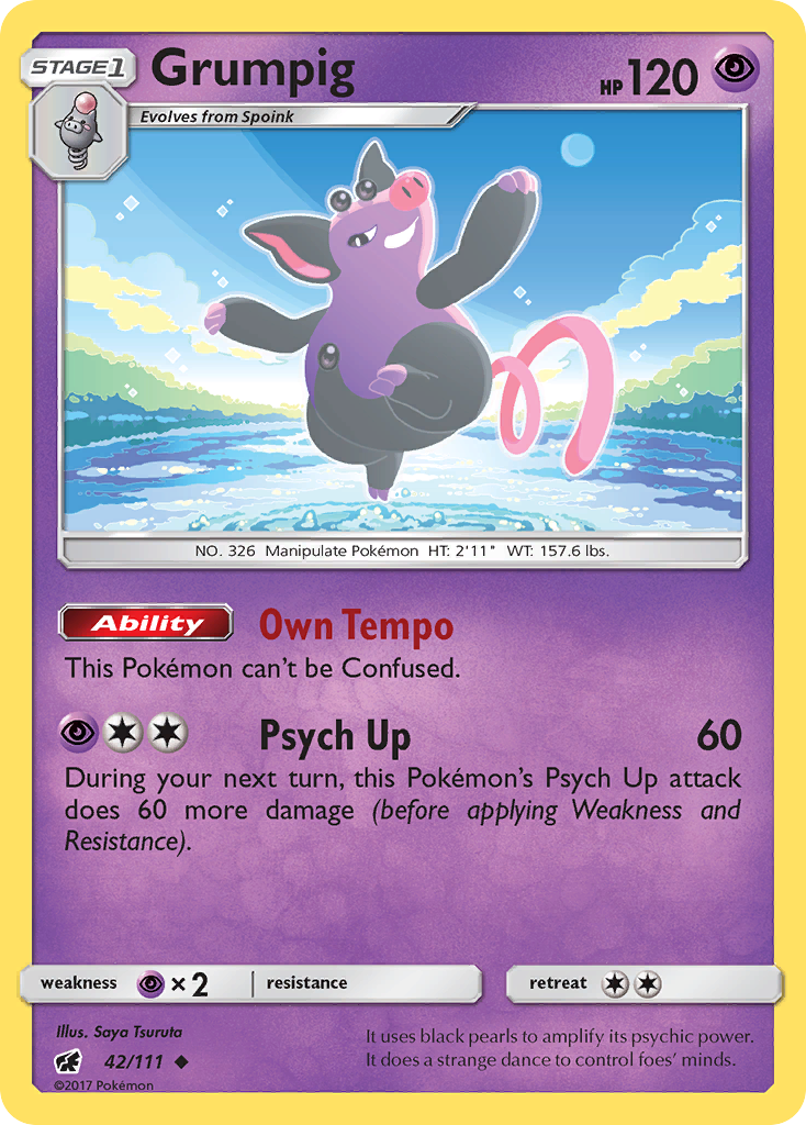 Grumpig sm4-42 Uncommon from Crimson Invasion Set