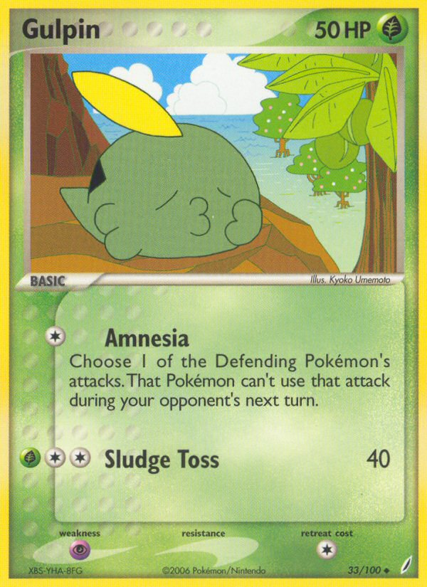 Gulpin ex14-33 Uncommon from Crystal Guardians Set