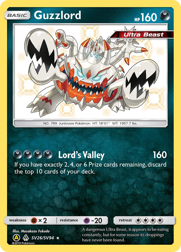 Guzzlord sma-SV26 Rare Shiny from Hidden Fates Shiny Vault Set