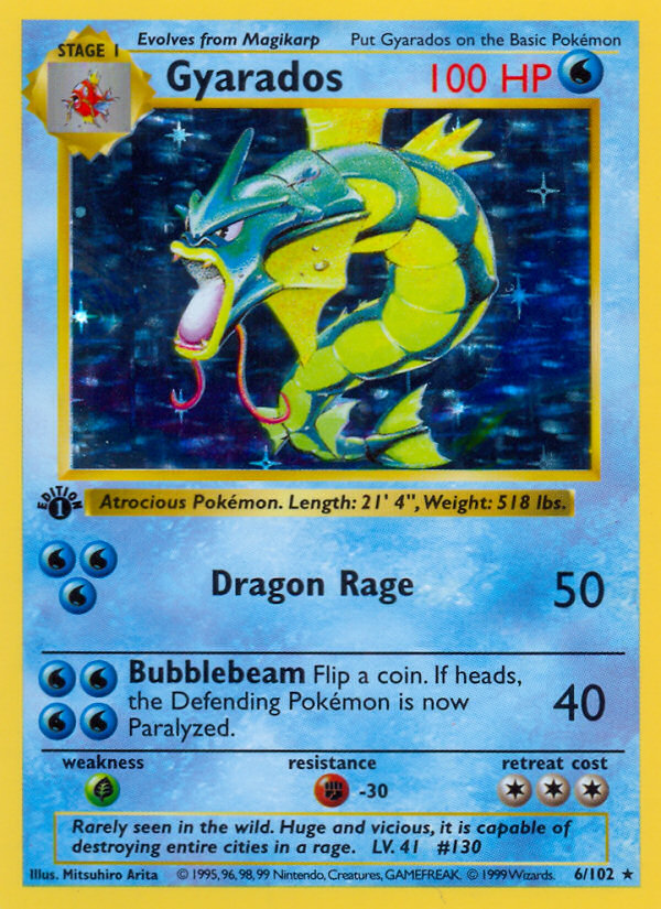 Gyarados base1-6 Rare Holo from Base Set
