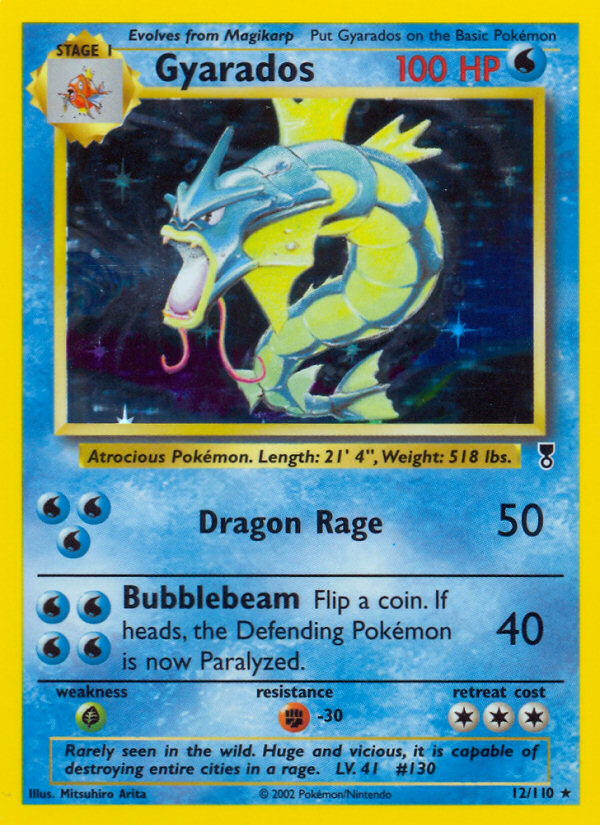 Gyarados base6-12 Rare Holo from Legendary Collection Set