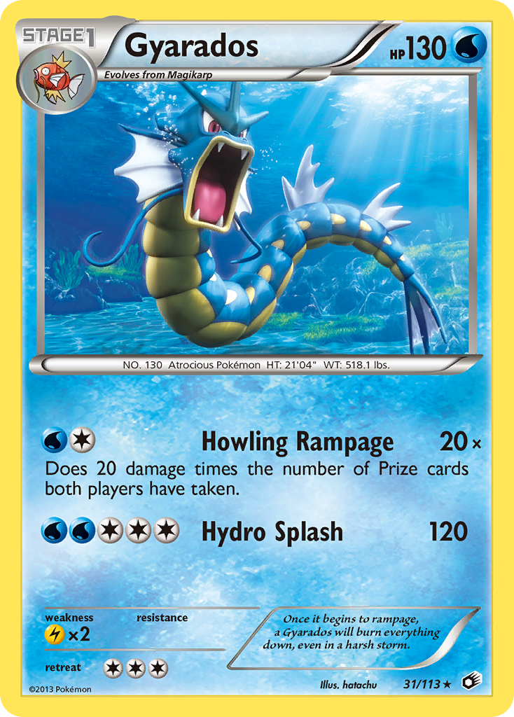 Gyarados bw11-31 Rare from Legendary Treasures Set