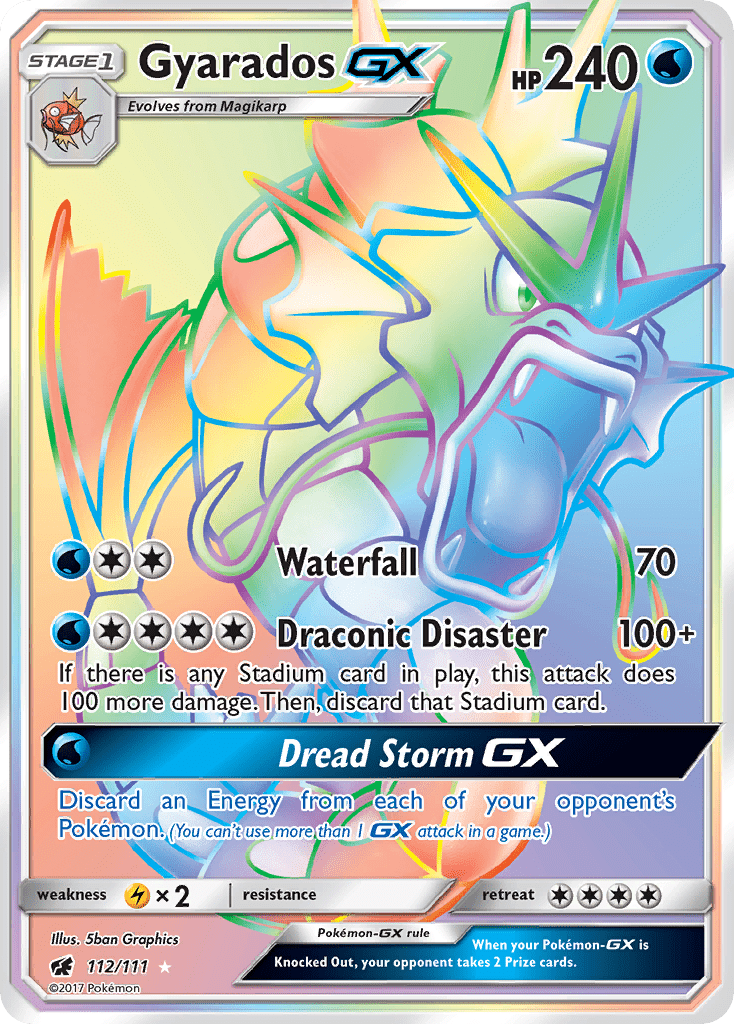 Gyarados-GX sm4-112 Rare Rainbow from Crimson Invasion Set