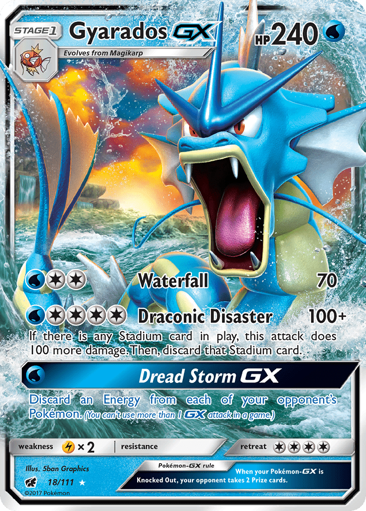 Gyarados-GX sm4-18 Rare Holo GX from Crimson Invasion Set