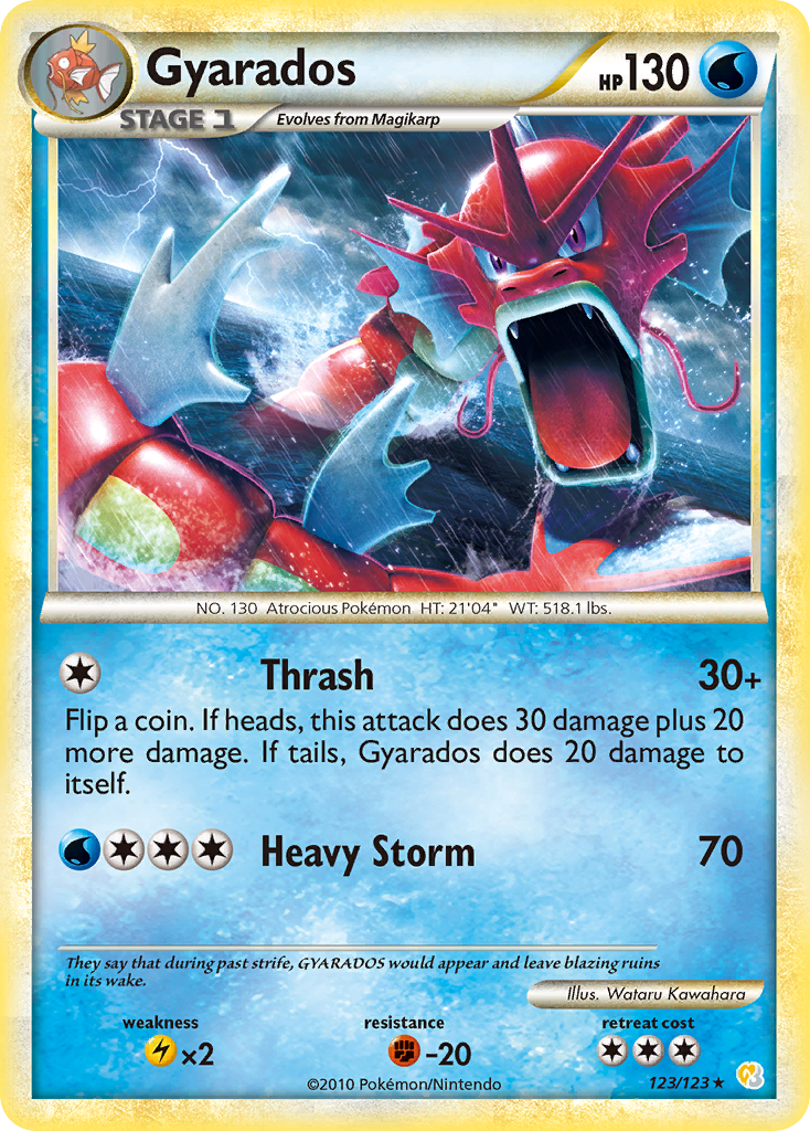 Gyarados hgss1-123 Rare Holo from HeartGold & SoulSilver Set