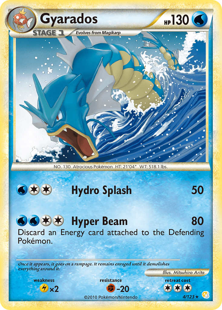Gyarados hgss1-4 Rare Holo from HeartGold & SoulSilver Set