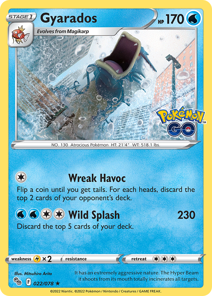 Gyarados pgo-22 Rare Holo from Pokémon GO Set
