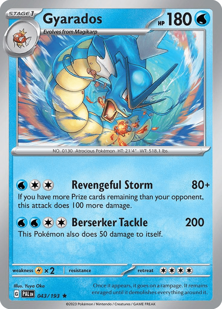 Gyarados sv2-43 Rare from Paldea Evolved Set