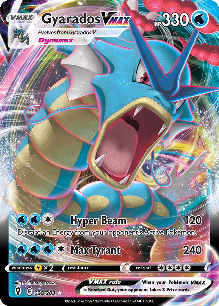 Gyarados VMAX swsh7-29 Rare Holo VMAX from Evolving Skies Set