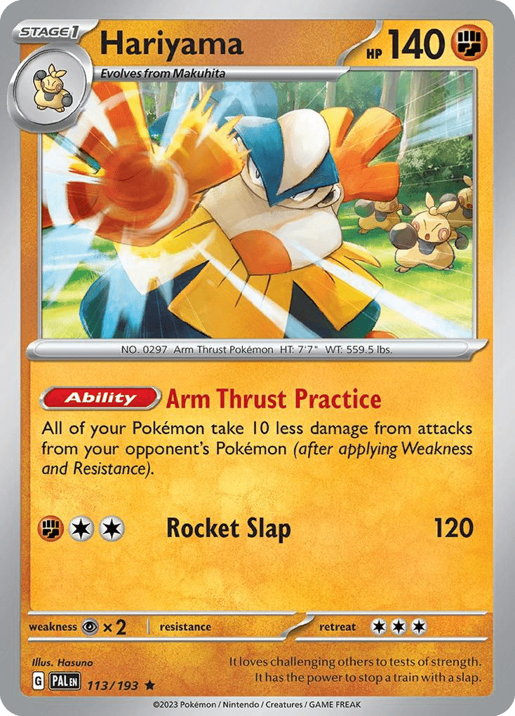 Hariyama sv2-113 Rare from Paldea Evolved Set
