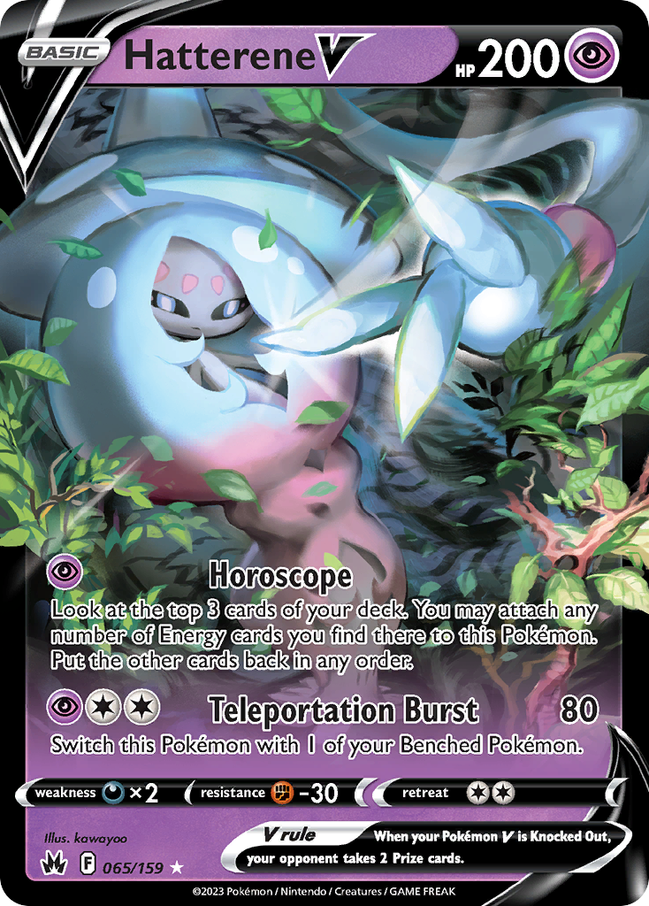 Hatterene V swsh12pt5-65 Rare Holo V from Crown Zenith Set