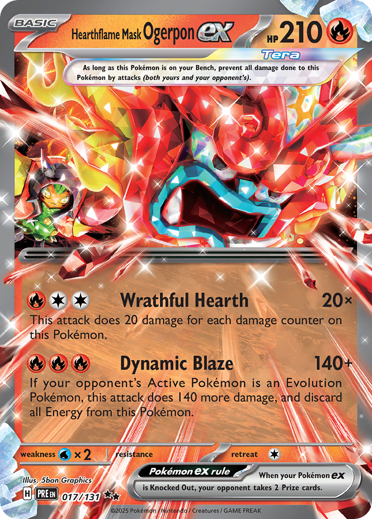 Hearthflame Mask Ogerpon ex sv8pt5-17 Double Rare from Prismatic Evolutions Set