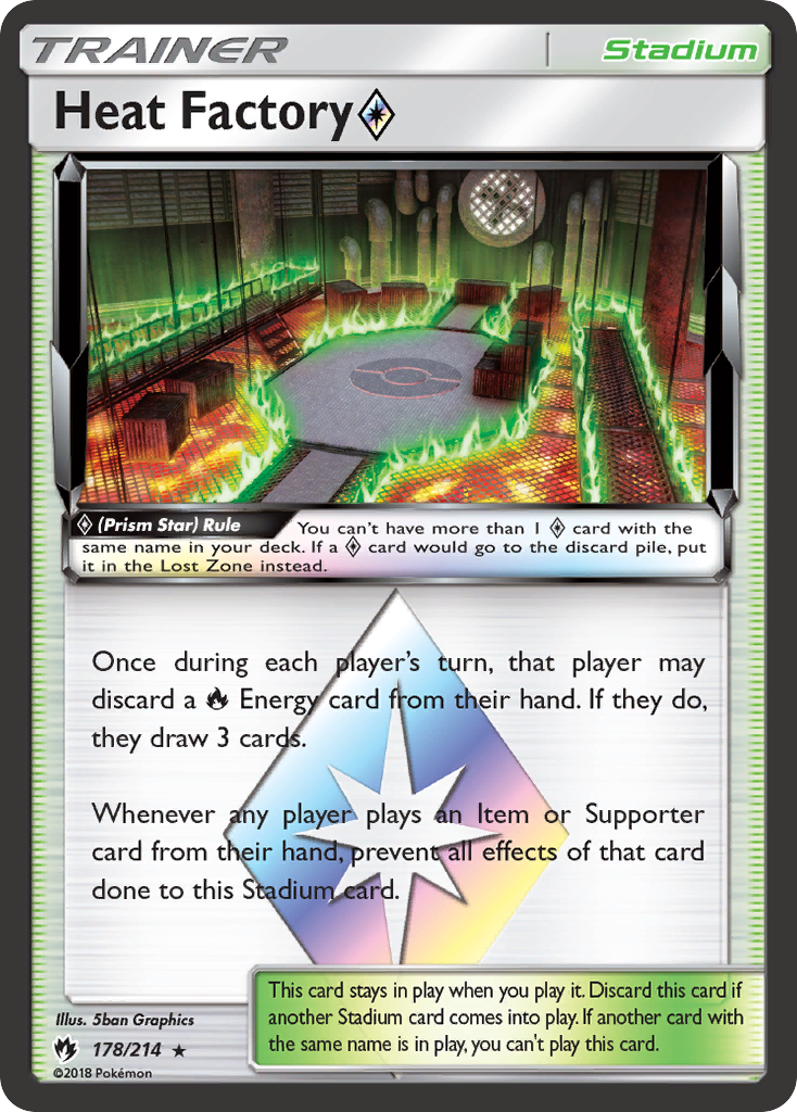 Heat Factory ◇ sm8-178 Rare Prism Star from Lost Thunder Set