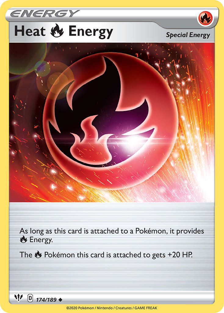Heat Fire Energy swsh3-174 Uncommon from Darkness Ablaze Set