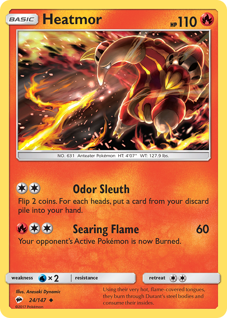 Heatmor sm3-24 Uncommon from Burning Shadows Set
