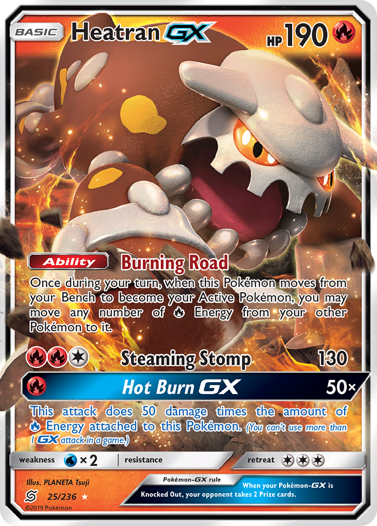 Heatran-GX sm11-25 Rare Holo GX from Unified Minds Set