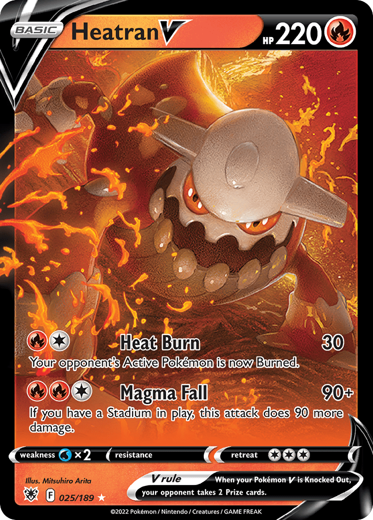 Heatran V swsh10-25 Rare Holo V from Astral Radiance Set