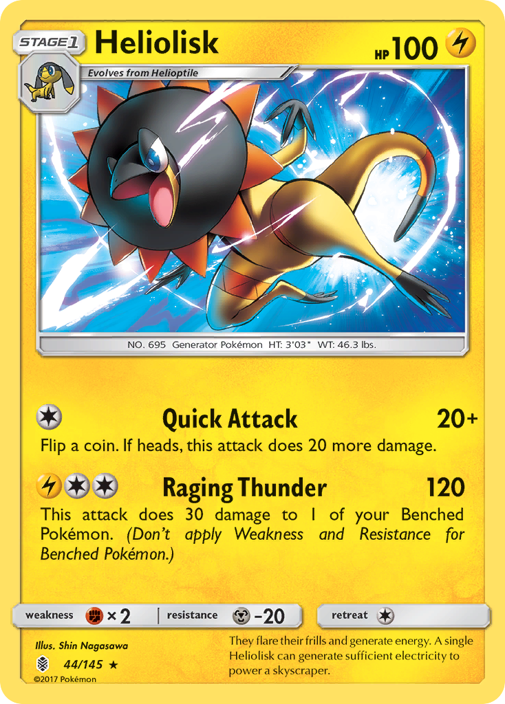 Heliolisk sm2-44 Rare from Guardians Rising Set