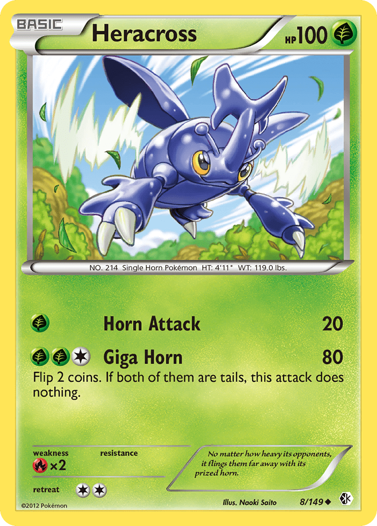 Heracross bw7-8 Uncommon from Boundaries Crossed Set