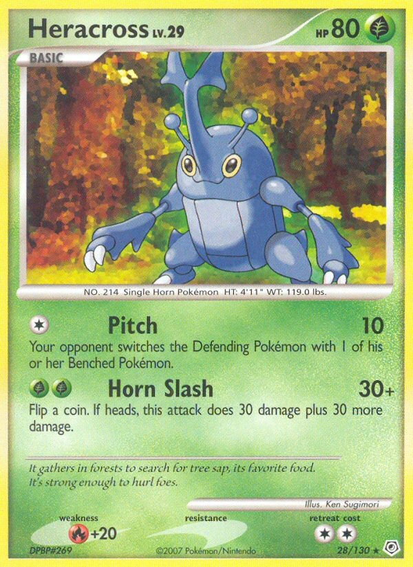 Heracross dp1-28 Rare from Diamond & Pearl Set