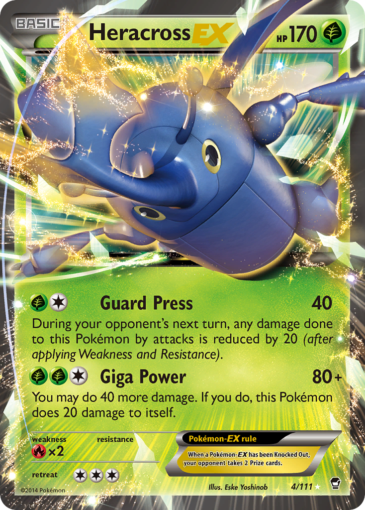 Heracross-EX xy3-4 Rare Holo EX from Furious Fists Set