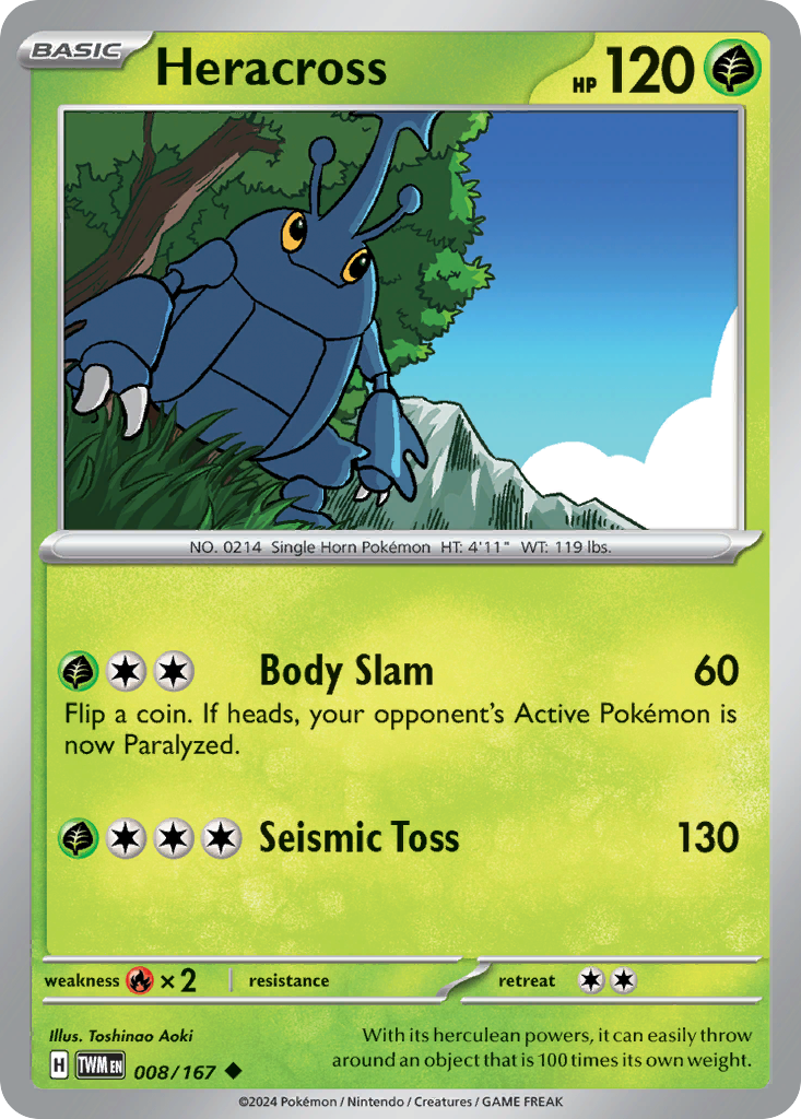 Heracross sv6-8 Uncommon from Twilight Masquerade Set