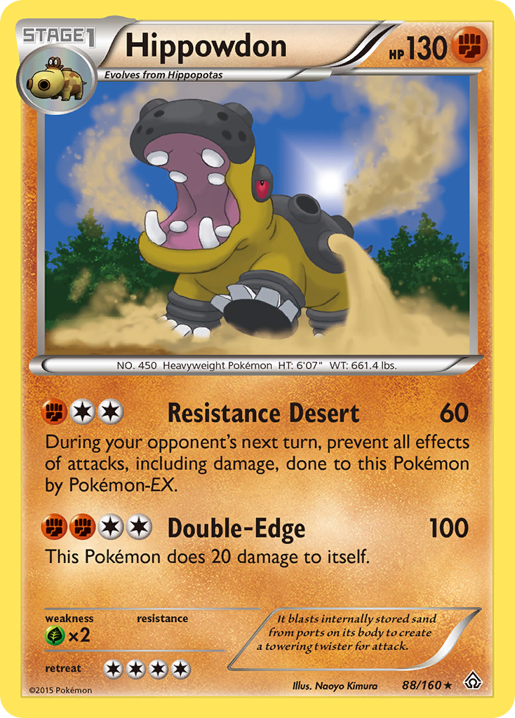Hippowdon xy5-88 Rare Holo from Primal Clash Set