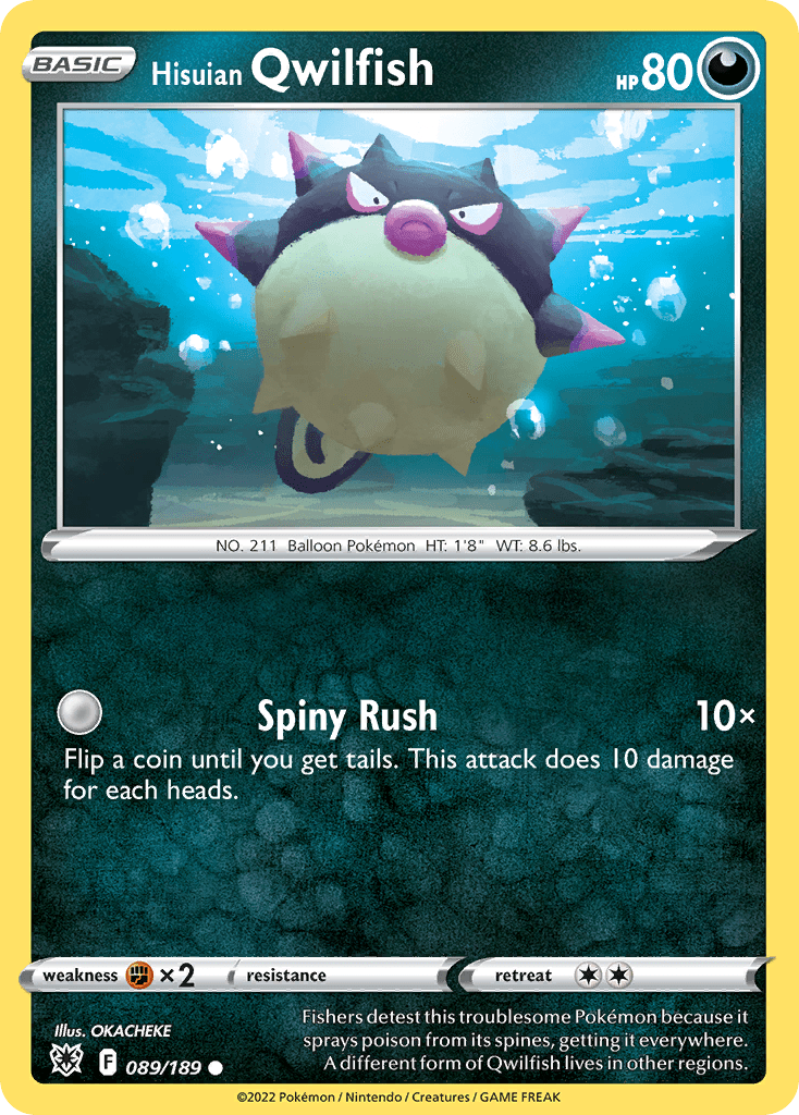 Hisuian Qwilfish swsh10-89 Common from Astral Radiance Set
