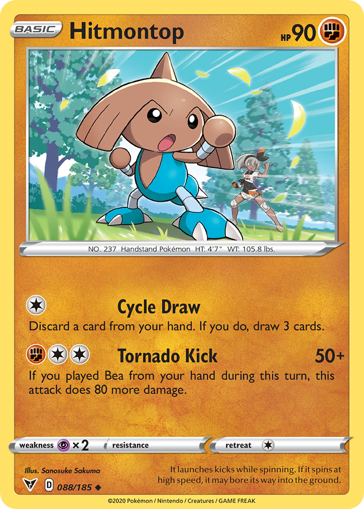 Hitmontop swsh4-88 Uncommon from Vivid Voltage Set
